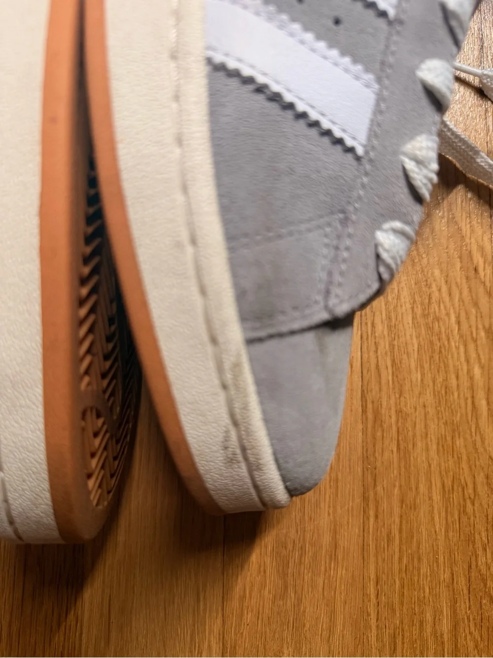 adidas Campus skateboarding  Men's Suede Sneakers in Light Gray and White